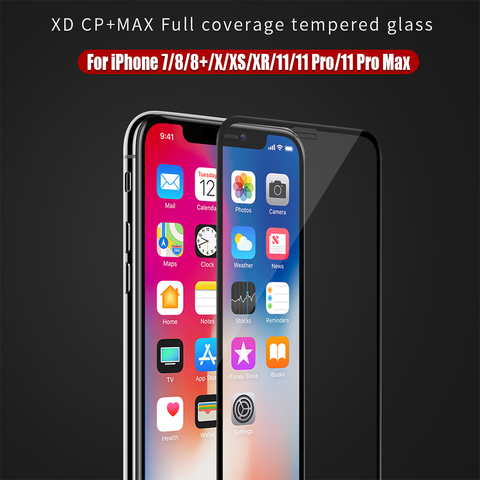 Protector de pantalla antideslumbrante NILLKIN XD para iPhone X XR XS Max 11 8 Plus vidrio templado Protector de seguridad 3D para iPhone XS ► Foto 1/6