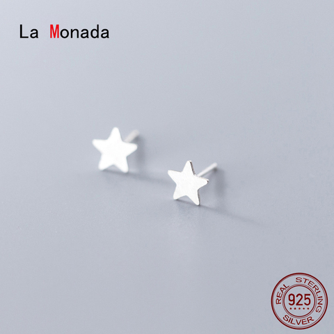 La Monada-pendientes de tuerca minimalistas para mujer, plata 925, joyería aros para mujer, aretes de tuerca de Plata de Ley 925 ► Foto 1/6