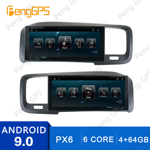 Estéreo de coche para Volvo S60/V60 2011-2017 Multimedia receptor Unidad de navegación GPS de Radio Player Android 8,1 apoya TPMS ► Foto 1/6