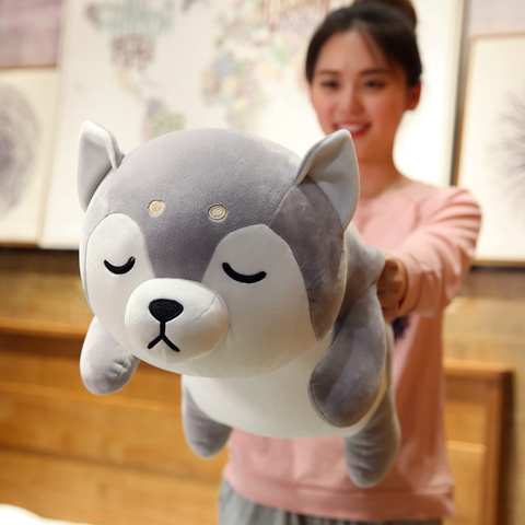 Nuevo enorme Peluche de perro Shiba Inu de 35-75CM, almohada para acostarse, Kawaii Husky, muñecas de animales suaves rellenos, regalo para bebés ► Foto 1/6