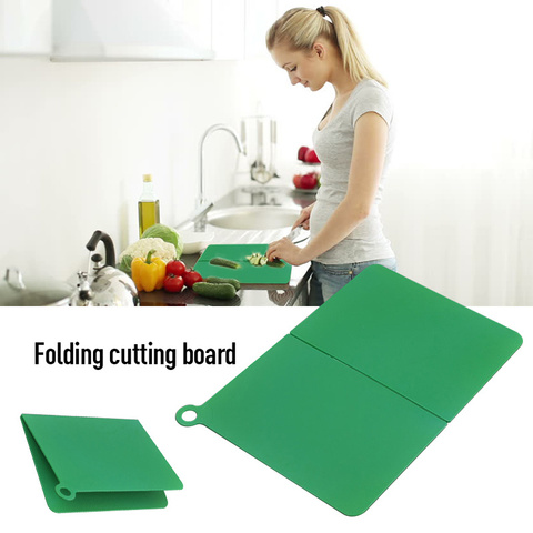 Tabla de cortar antideslizante de plástico, accesorio de cocina Plegable, portátil, Flexible, para acampar ► Foto 1/6