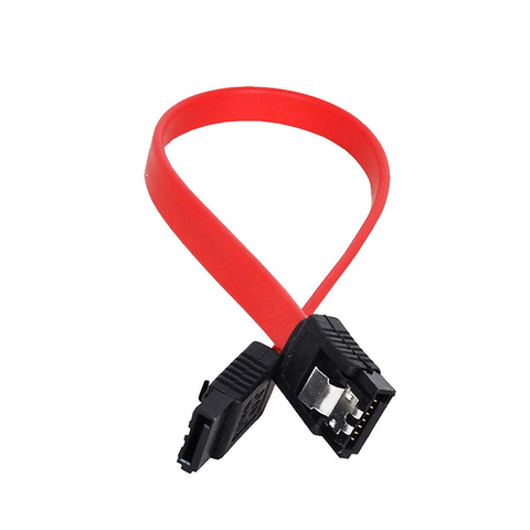 Cable de datos de disco duro nuevo Sata 2,0, 45cm, línea de unidad, amarillo, rojo, recta, con hebilla, adecuado para placa base de ordenador ► Foto 1/6