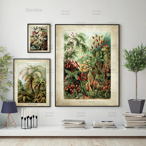 Pintura en lienzo de Estilo Vintage para decoración del hogar, carteles e impresiones de plantas, arte de pared para oficina y hogar ► Foto 1/6