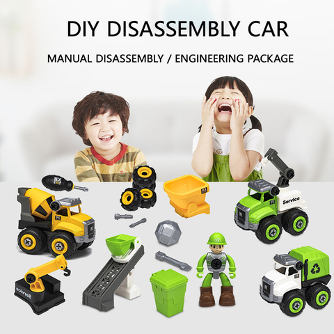 Juego de coches de juguete educativos para niños, modelo artesanal, combinación Manual, tornillo de desmontaje, coche, juguete para regalo ► Foto 1/6