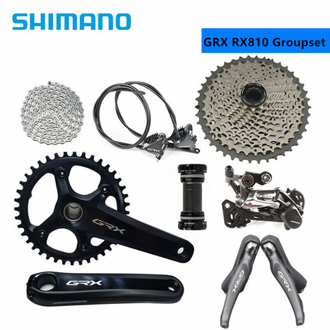 SHIMANO GRX RX810 170/172 5mm/40/42T platos y bielas palanca de cambio Cassette 1X11s mecánica carretera freno de disco de bicicleta traje de grupo ► Foto 1/6