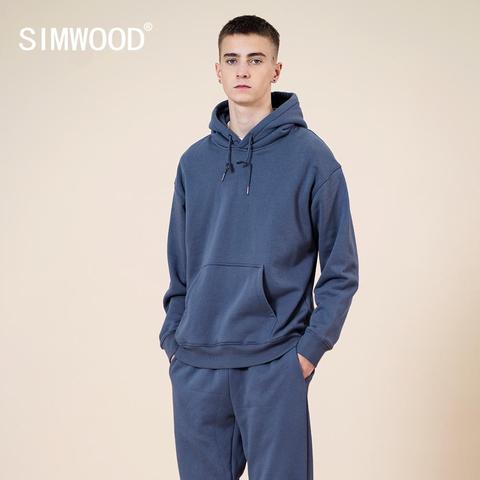 SIMWOOD-Sudadera gruesa con capucha para hombre, de 390g, forro polar cálido, para correr, en 13 jerséis de colores, primavera e invierno, novedad de 2022 ► Foto 1/6