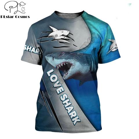 Camiseta con estampado de animales para hombre, camiseta Harajuku con estampado 3D de tiburón/koala/caballo, camisetas de manga corta Unisex, camisetas informales KJ0148 2022 ► Foto 1/6