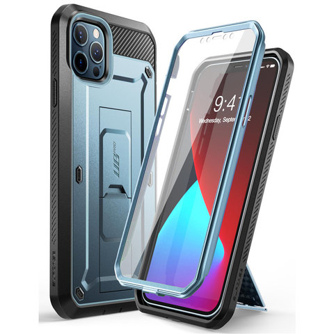 SUPCASE-funda rígida de cuerpo completo con Protector de pantalla incorporado y soporte para iPhone 12 Pro Max, 6,7 