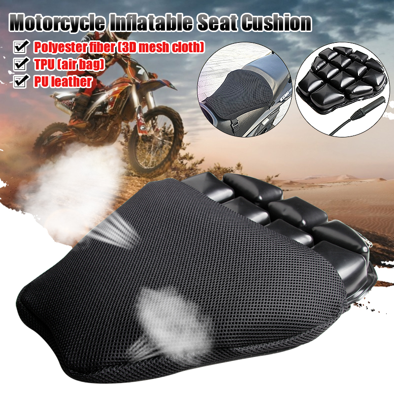 M/L/XL 3D inflable cojín de asiento Universal de la motocicleta cojín de aire para asiento cubierta antideslizante transpirable absorción de choque asiento mat ► Foto 1/6