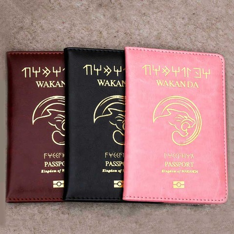 Moda Wakanda de viaje accesorios oro sello de pasaporte de cuero de la PU de pasaporte de viaje cubierta caso tarjeta portadores de identificación ► Foto 1/6