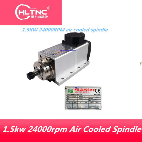 Motor de eje de CNC refrigerado por aire, 220V, 110v, 1,5kw, 24000rpm, 1 Juego, 7 Uds. ► Foto 1/6