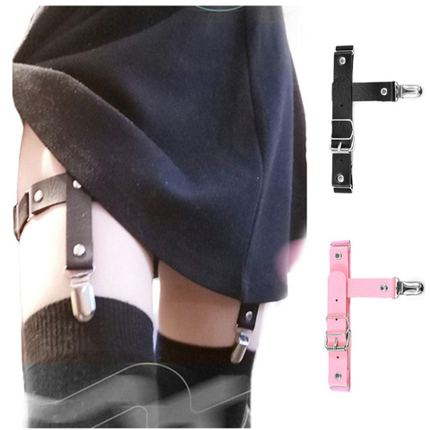 Cinturón de cuero para chica y mujer, liguero elástico para pierna, accesorios góticos, tobillera negra, gótico, Punk ► Foto 1/6