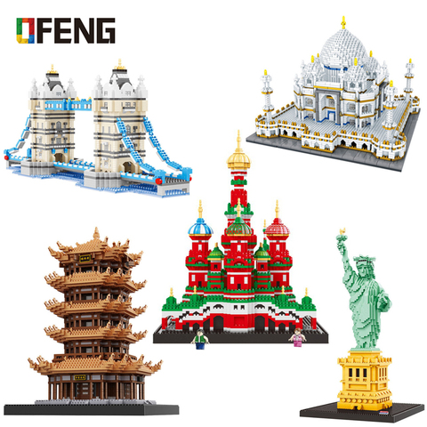 Mini bloques de construcción de arquitectura Compatible con Ciudad, modelo arquitectónico de fama mundial, Estatua de la libertad, Colección, juguetes para regalo de niños ► Foto 1/6