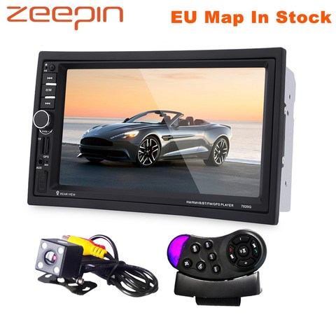 7020G 2 Din 7 Pulgadas de Coches Reproductor MP5 Bluetooth HD Touch pantalla Con Cámara de Visión Trasera de Navegación GPS Auto Radio FM Autoradio IOS ► Foto 1/6