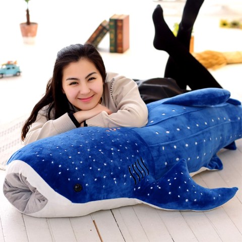 Tiburón de peluche de tamaño grande, 150cm, grande, creativo, ballena azul, tiburón suave, pez de mar, almohada de felpa, muñeca bebé para niños ► Foto 1/6