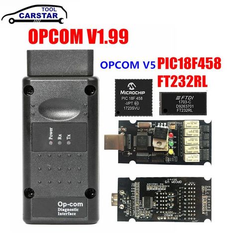 Firmware OPCOM V1.99/1,95/1,78/1,70/1,65 OBD2 para CAN-BUS lector de código para Opel OP COM OP-COM de diagnóstico PIC18F458 Chip FTDI ► Foto 1/6