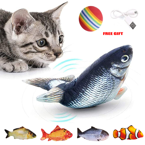 Juguete gato USB carga eléctrica pez de imitación suministros para mascotas gatos masticar morder gato juguetes dropshipping se disquete moviendo pescado ► Foto 1/6