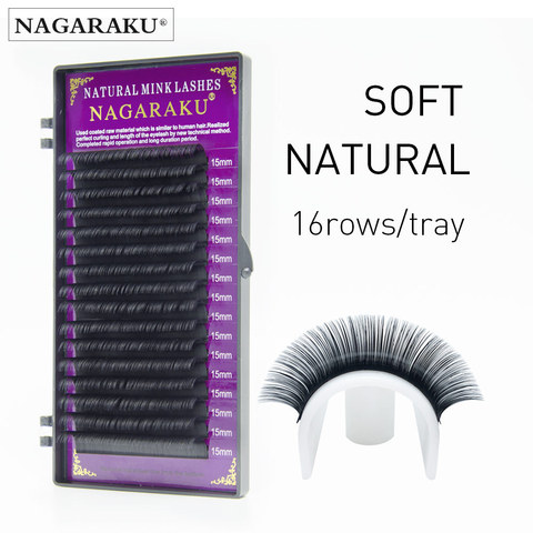 NAGARAKU-extensiones de pestañas individuales, 1 unidad, todos los tamaños, visón de imitación premium para uso en salón natural profesional ► Foto 1/1