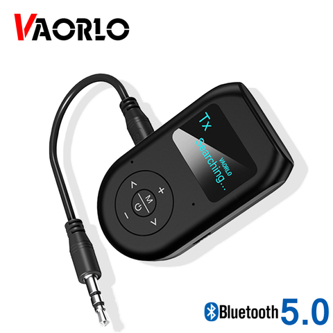 VAORLO-adaptador Bluetooth 2 en 1 con pantalla LCD, receptor transmisor para altavoz, auriculares, adaptador estéreo inalámbrico con AUX de 3,5 MM ► Foto 1/6
