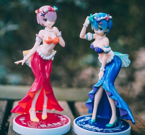 Figura de acción Original de anime japonés Re: Life, un mundo diferente de Zero Rem Ram, Mermaid, figura de juguete de animales ► Foto 1/2