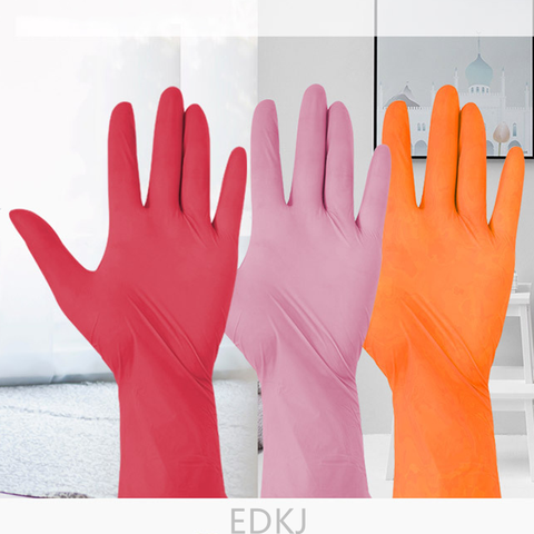 Lote de guantes desechables de nitrilo para limpieza, protección para las manos, ideal para lavado industrial, tatuaje, color rojo, rosa, naranja y morado, 50/100 unidades ► Foto 1/5