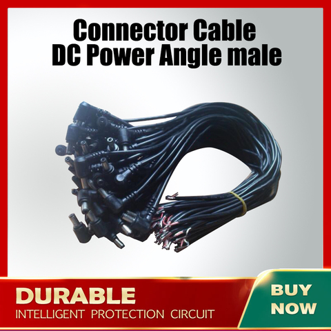 10 Uds 50cm DC ángulo de alimentación macho 5,5x2,5 Mm enchufe de cable conector Jack adaptador pigtail CC macho 90 grados cable ► Foto 1/6