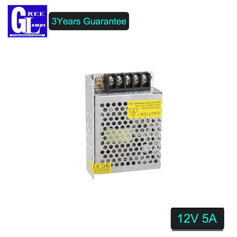 Transformador LED de potencia completa, fuente de alimentación DC 12V 5A para tira de luces LED ► Foto 1/5