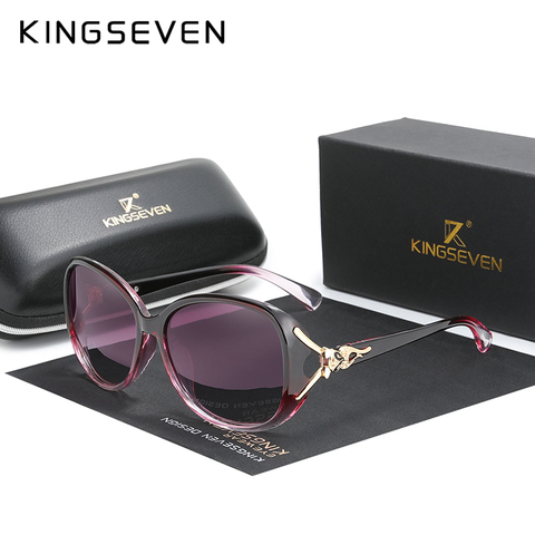 KINGSEVEN HD gafas de sol polarizadas marco grande Retro gafas de Lujo Señora marca diseñador gafas de sol ► Foto 1/5