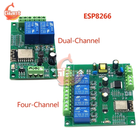 Placa de desarrollo de módulo para hogar inteligente, ESP-12F de 2/4 canales, CC, 5V, ESP8266, WIFI, Control remoto, muebles inteligentes ► Foto 1/6