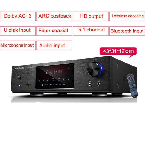 Amplificador de audio de alta potencia para cine en casa, dispositivo de audio de 900W y 220V, HiFi 5,1, Bluetooth, para karaoke, AC-3 Dolby, decodificación sin pérdidas ► Foto 1/6