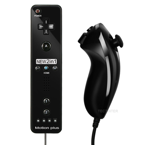 Nuevo 2 en 1 inalámbrico control remoto controlador para Nintend Wii con/sin movimiento Plus control remoto Bluetooth para Wii gamepad ► Foto 1/6