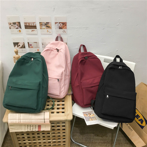 Mochila De Color sólido para mujer, bolso de hombro, escolar, a la moda, para adolescentes y niños, 2022 ► Foto 1/6