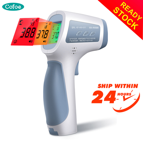 Cofoe Digital IR frente termómetro infrarrojo sin contacto LCD temperatura corporal fiebre herramienta de medición pistola para bebé/adulto ► Foto 1/6