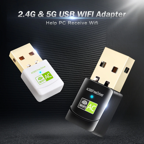 Adaptador Dongle Wifi antena USB de doble banda para ordenador, adaptador USB RTL8811AU LAN de 600Mbps, 5Ghz y 2,4 Ghz, para Windows, Mac, escritorio, portátil y PC ► Foto 1/6