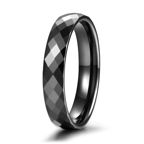 Eamti-Anillo de cerámica negro para mujer y hombre, joyería de calidad superior cortada a mano, sin arañazos, sin alergias, 4/6mm ► Foto 1/5