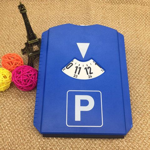 Auto disco de estacionamiento temporizador reloj de tiempo de llegada de la pantalla de plástico azul de estacionamiento herramientas ► Foto 1/6
