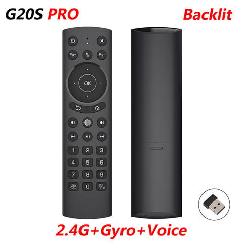 Giroscopio inteligente G20S PRO 2,4G, inalámbrico por voz, con retroiluminación, IR, asistente de Google, mando a distancia para Android TV BOX ► Foto 1/6