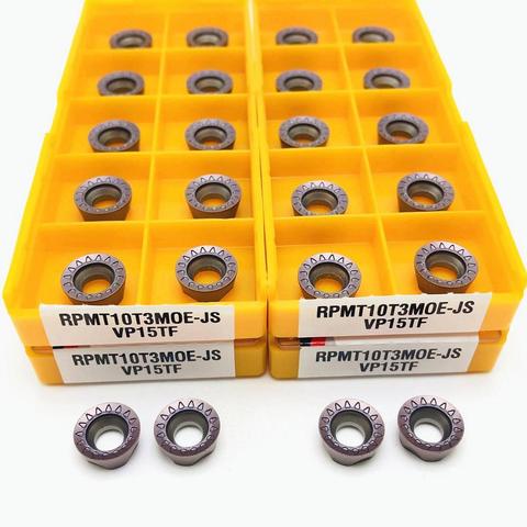 Herramienta de torno RPMT10T3MOE JS VP15TF, inserto de carburo interno de alta calidad, herramienta de fresado de metal CNC, inserto, 10 Uds. ► Foto 1/6