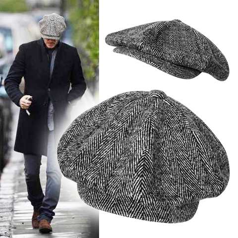 Gorro de lana para hombre y mujer, gorra de Pintor británico en espiga plana, suave, de Otoño Invierno, Peaky Blinders, BLM09 ► Foto 1/6