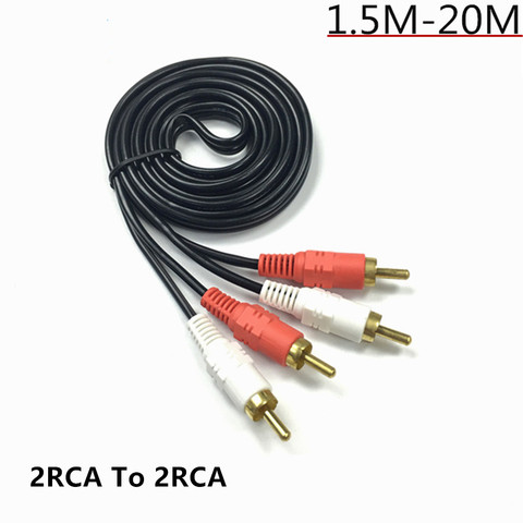 2RCA a 2RCA Jack AUX estéreo RCA Cable de Audio para computadora portátil DVD TV Orador/1,5/3/5m/10M/15M/20M ► Foto 1/5