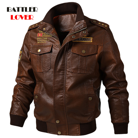 M-6XL-chaquetas y abrigos de cuero de vaca genuino para hombre, chaqueta cortavientos informal para motocicleta, ropa de marca ajustada, abrigos con cuello levantado ► Foto 1/6