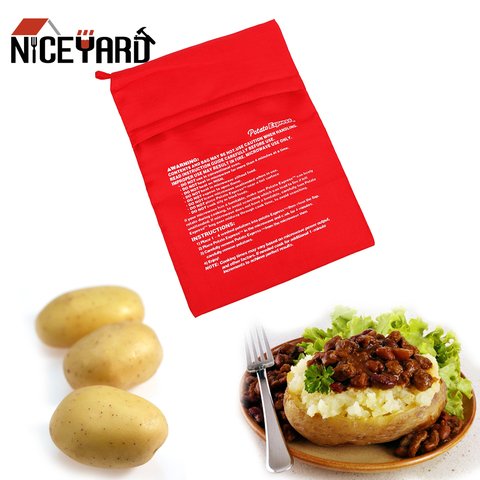 NICEYARD-bolsa para cocinar al vapor y para el microondas, utensilio para cocinar rápido, patatas, arroz, bolsillo, fácil de cocinar, lavable, bolsa para cocinar ► Foto 1/6