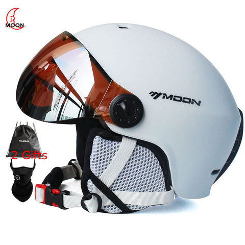 MOON-casco de esquí de alta calidad con gafas de PC + EPS moldeado integralmente, casco de esquí para deportes al aire libre, cascos de patinaje, Snowboard ► Foto 1/6