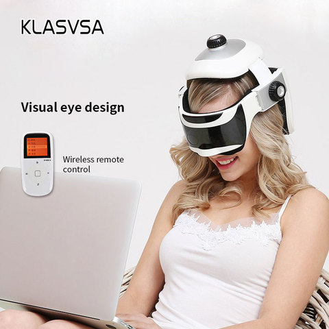 KLASVSA-Casco eléctrico de masaje para la cabeza, masajeador automático de vibración de la presión del aire para cuello, música, Estimulador muscular, cuidado de la salud ► Foto 1/6