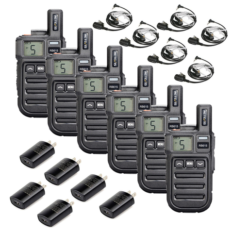 Retevis-walkie-talkes con vibración, 6 uds., RB615, PMR 446 FRS, Radio portátil, radios de comunicación PTT ► Foto 1/6