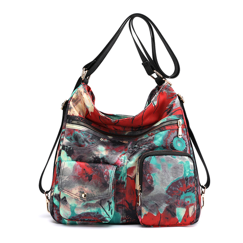 Bolsa de hombro estampada con Graffiti para mujer, estilo Rural, Floral, multifunción, Bolso tipo mensajero Oxford de gran capacidad ► Foto 1/6