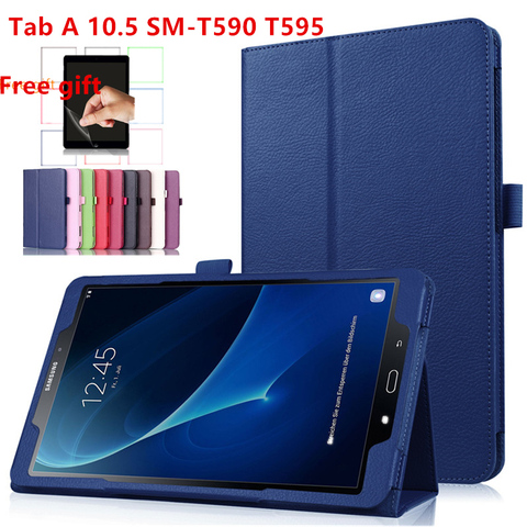 Funda para tableta Samsung Galaxy Tab A7 10,4 T500 T505 T507, cubierta inteligente de cuero plegable con tapa y película, A 10,5 T590 T595 ► Foto 1/6