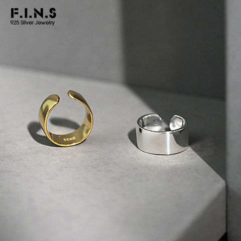 F.I.N.S 1Pc estilo coreano joyería de plata 925 Clip de oreja sin perforado geometría Simple oído brazalete 925 plata esterlina hebilla ► Foto 1/6