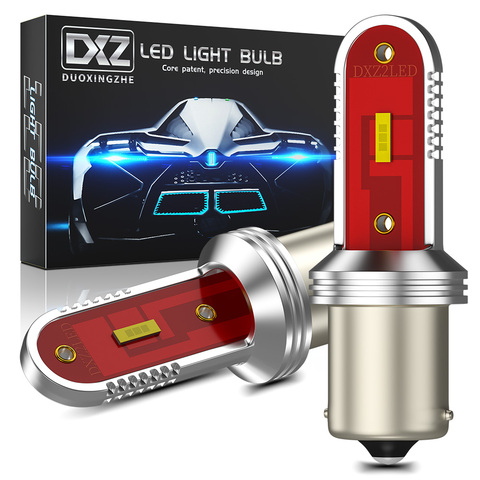 DXZ 2 uds 1156 P21W LED S25 BA15S 1157 T20 T25 bombilla LED Canbus CSP 1860, 7440, 3156, 3157 señal marcha atrás de coche luz de freno Luz de 12V 12V ► Foto 1/6