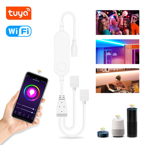 Tuya WiFi Controlador LED inteligente 5V-24V 4 Pin RGB tira de LED de Controlador de luz de vida inteligente de Control de voz trabajo con Alexa eco Google ► Foto 1/6